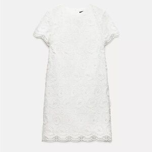 Zara Fringed Floral Lace Mini Dress